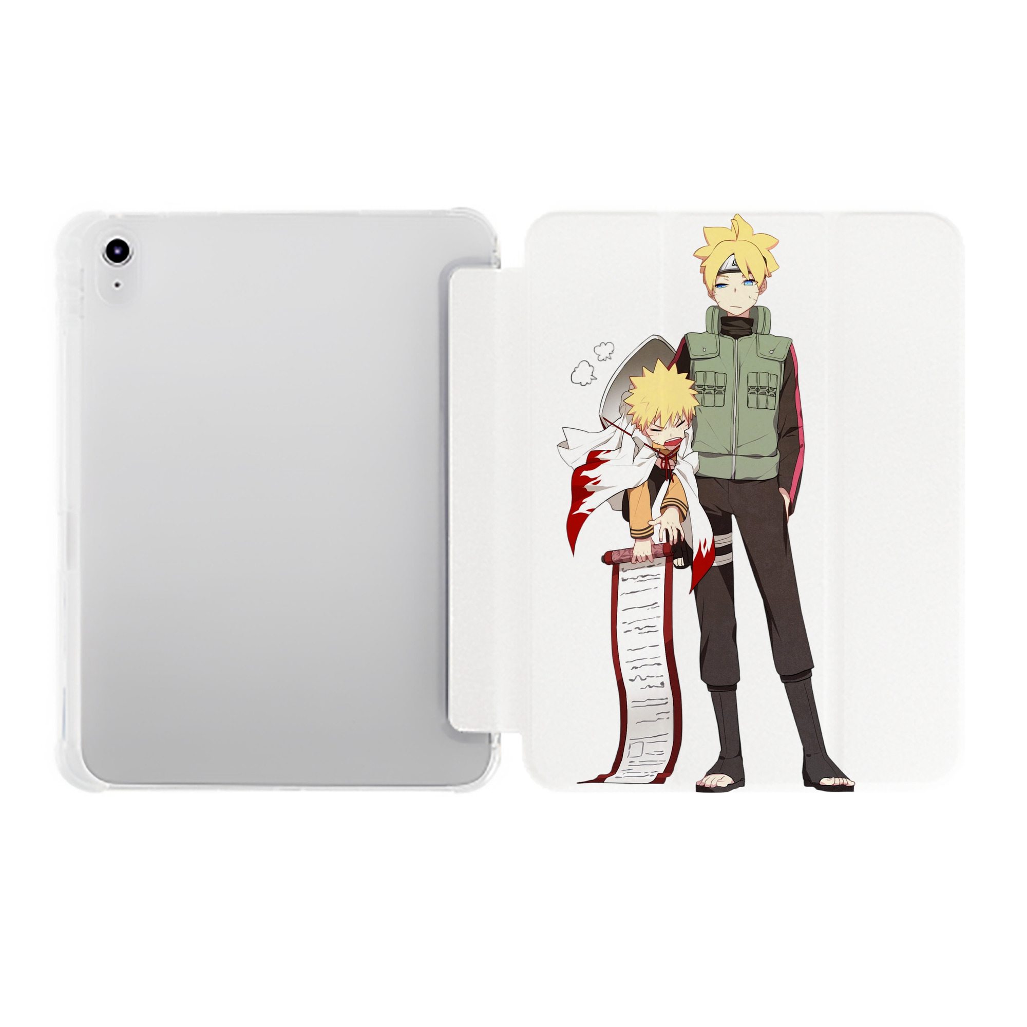 （画像用） NARUTO -ナルト- 波風 ミナト Namikaze Minato IPad ケース ペン収納付き 三つ折りスタンド PUレザー×シリコン 対応機種9.5/10.5/10.9インチ